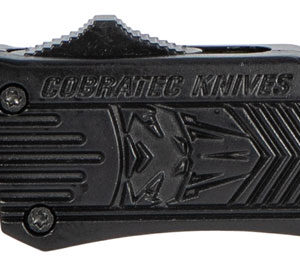 CobraTec Knives SBCTK1SDS CTK-1 Small 2.75" OTF Drop Point Part Serrated D2 Steel Blade/ Black Aluminum Handle Features Glass Breaker Includes Pocket Clip