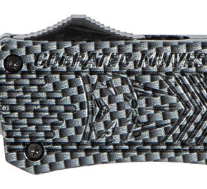 CobraTec Knives MSCFTK1MDS CTK-1 Medium 3" OTF Drop Point Part Serrated D2 Steel Blade/ Carbon Fiber Aluminum Handle Features Glass Breaker Includes Pocket Clip