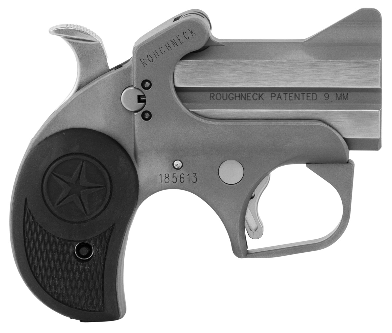 Bond Arms BARN Roughneck Rough Series 9mm Luger 2 Shot 2.50" Rough Matte Stainless Steel Barrel & Frame, Black Rubber Grips
