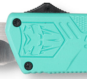 CobraTec Knives TFCTLWDNS Lightweight 3.25" OTF Drop Point Plain D2 Steel Blade/Tiffany Blue Aluminum Handle Includes Pocket Clip