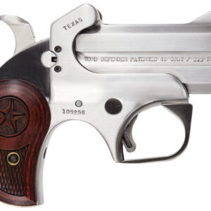 Bond Arms BATD Texas Original 45 Colt/410 Gauge 2rd 3" Barrel, Stainless Metal Finish, Rosewood Grip, Blade Front/Fixed Rear Sights, Manual Safety
