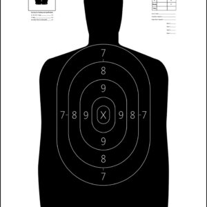 Action Target S29100 Qualification Silhouette Heavy Paper Hanging 11.50" x 22" Black/White 100 Per Box