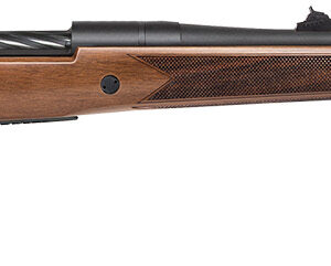 Mossberg 28121 Patriot Full Size 300 Win Mag 3+1 24" Matte Blued Fluted Threaded Barrel, Drilled & Tapped Matte Blued Stainless Steel Receiver, Walnut Fixed Stock, Right Hand