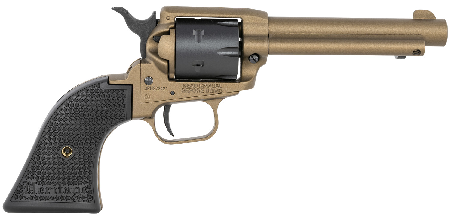 Heritage Mfg RR22A4 Rough Rider 22 LR 6 Shot 4.75" Burnt Bronze Cerakote Steel Barrel, Black Satin Cylinder, Burnt Bronze Cerakote Steel Frame