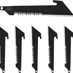 Outdoor Edge RRUS30K6C Replacement Blades 6 3" Black Utility Serrated 420J2 SS Blades