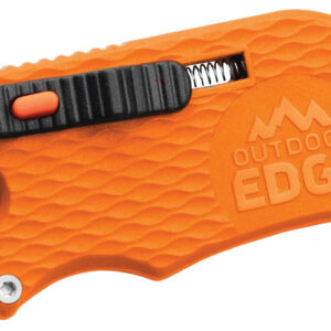 Outdoor Edge SWB10C SlideWinder 3.50" Long, Plain Utility Blade, Orange GNR/SS Handle, Screwdriver, Bottle Opener
