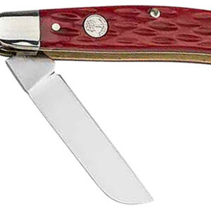 Boker 110855 Stockman Traditional Medium Clip Point/Sheepsfoot/Spey Plain D2 Steel Blade Red Jigged Bone Handle