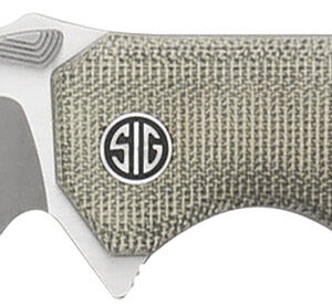 Sig Sauer Knives VA9GT Validus 3.78" Folding Modified Tanto Plain Dark Acid Stonewash/Satin M390 Steel Blade, 4.76" Green Canvas Micarta Handle