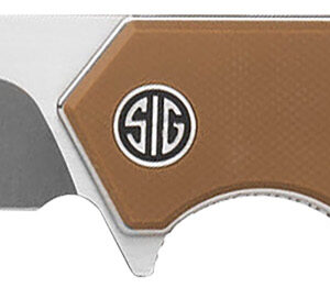 Sig Sauer Knives TS8SBRN Tsuru 3.30" Folding Tanto Plain Satin 154CM SS Blade, 4.20" Coyote Brown G10 Handle