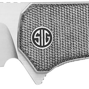 Sig Sauer Knives XI6SB Xiphos 3.40" Folding Modified Tanto Plain Satin Nitro-V Blade, 4.20" Salt & Pepper Micarta Handle