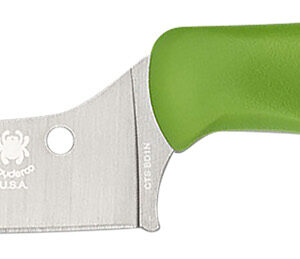 Spyderco K14PGN Z-Cut Pointed 4.40" Fixed Plain Stonewashed CTS BD1N SS Blade, Green Textured Polypropylene Handle