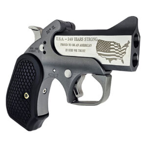 Bond Arms BA30THXL-45LC/410 30th Anniversary Rough Series 45 Colt/410 Gauge 2 Shot 3" Engraved Matte Double Barrel Rough Matte Stainless Steel Frame Black Extended B6 Resin Grips Right Hand