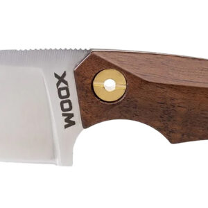 Woox BU.KNF030.01 Bad Boy 2.75" Plain Drop Point D2 Steel Blade American Walnut w/ Brass Hardware Handle 6.25" OAL