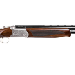 Girsan Balikli Blue Label 12 Gauge Break Open 2.50" 2rd 28" Blue Polished Over/Under Vent Rib Barrel, Engraved Silver Aluminum Receiver, Fixed Turkish Walnut Stock, 5 Mobil Chokes