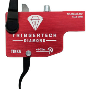 TriggerTech TILSRB02TNP Diamond Black/Red Curved Lever Fits Tikka Left Hand