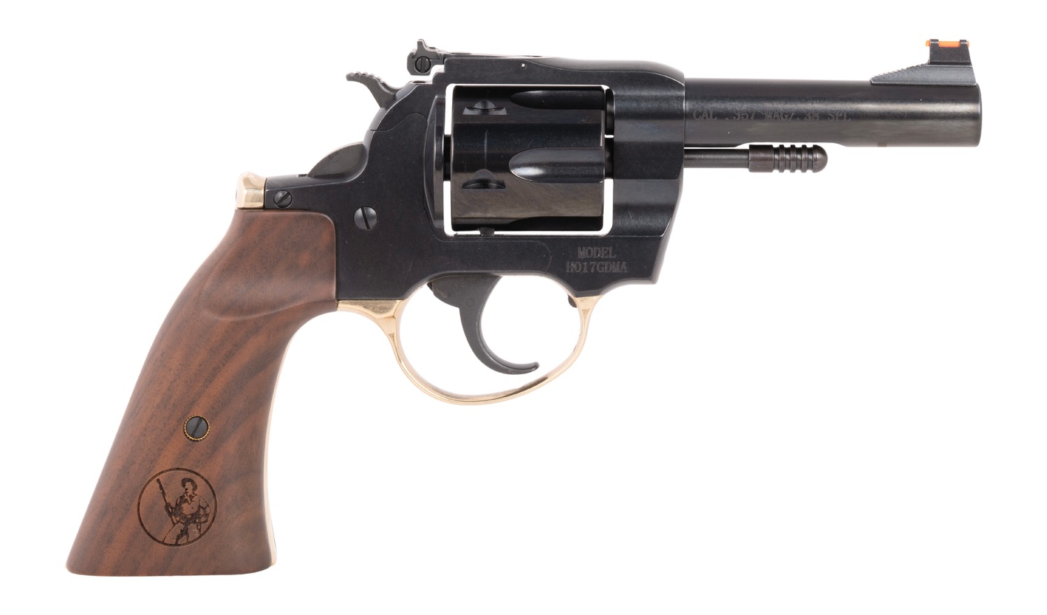 Henry H017GDMA Big Boy Deadeye 357 Mag/38 Special 6 Shot 4" Blued Round Barrel, Blued Cylinder, Blued Polished Steel Frame, American Walnut Gunfighter Grip, Transfer Bar Safety, Exposed Hammer