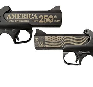 Bond Arms BA250TH-BLK-45/410 America 250th Anniversary 45 Colt/410 Gauge 2 Shot 4.25" Black Cerakote Engraved Barrel Black Cerakote Stainless Steel Frame Black Extended B6 Resin Grips Right Hand