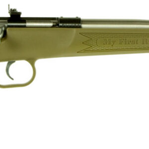 Crickett KSA2243 My First Rifle Youth 22 LR 1rd 16.13" Stainless Steel Barrel, Blued Drilled & Tapped Receiver, Desert Tan w/Webbing Fixed Synthetic Stock, Right Hand