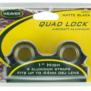 Weaver Mounts 49047 Quad Lock Detachable Rings Matte Black 1" High