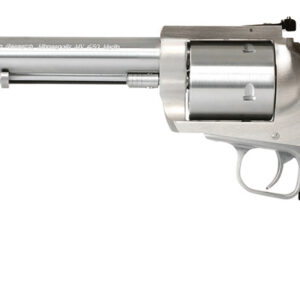 Magnum Research BFR45707 BFR Long Cylinder Large Frame 45-70 Gov 5 Shot, 7.50" Brushed Stainless Steel Barrel, Cylinder & Frame, Black Hogue Rubber Grip, Exposed Hammer