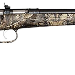 Crickett KSA2284 Youth 22 WMR 1rd 16.12" Blued Barrel/Receiver, Fixed Front/Adjustable Rear Peep Sights, Mossy Oak Break-Up Synthetic Stock w/11.5" LOP, Rebounding Firing Pin Safety