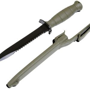Glock KF039181 Field 7" Fixed Clip Point Plain/Saw Black High Carbon Steel Blade Battle Field Green Textured Trimond Polymer Handle Features Clamshell Packaging