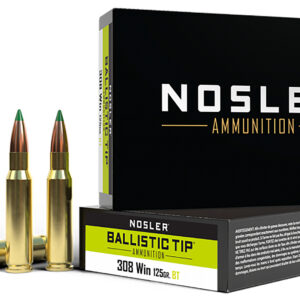 Nosler 40061 Ballistic Tip 308Win 125gr Spitzer Ballistic Tip 20 Per Box/10 Case